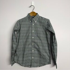 Brooks Brothers Boys Button Down Shirt Size Medium Green White Plaid NWOT